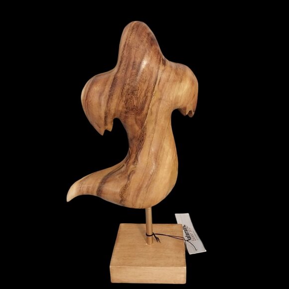 Naturally Danny Seo Halloween Handcrafted 12½" Acacia Wood Ghost - Picture 2 of 8